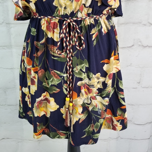 Tokyo Cherry Blossom M Floral Peplum Mini Sundress - Picture 5 of 7